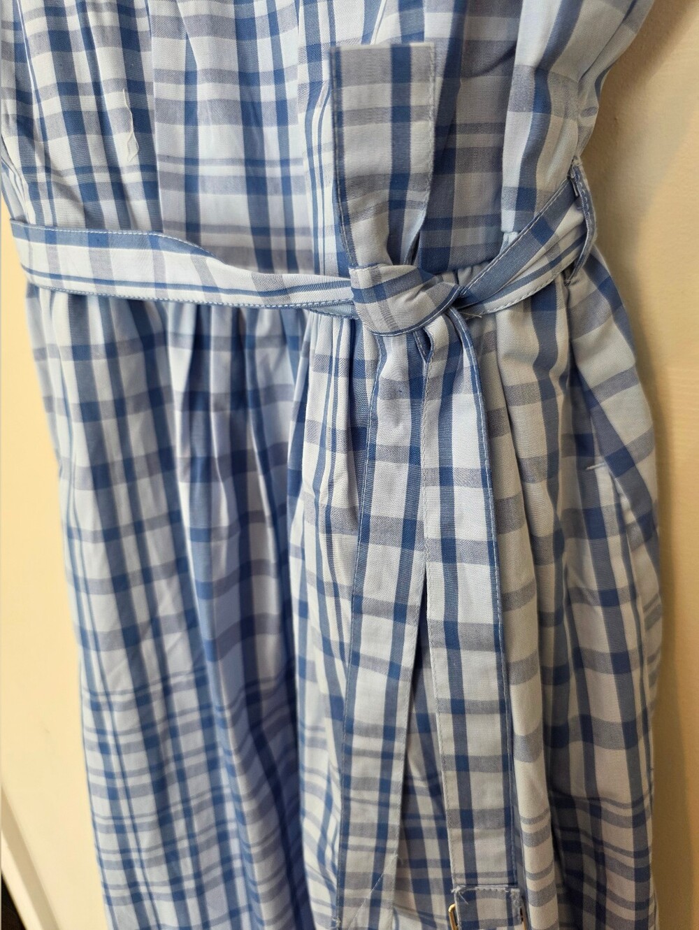 Free Assembly Size M 8/10 Blue White Belted Midi Dress Farmcore Cottage NWT - Picture 8 of 9